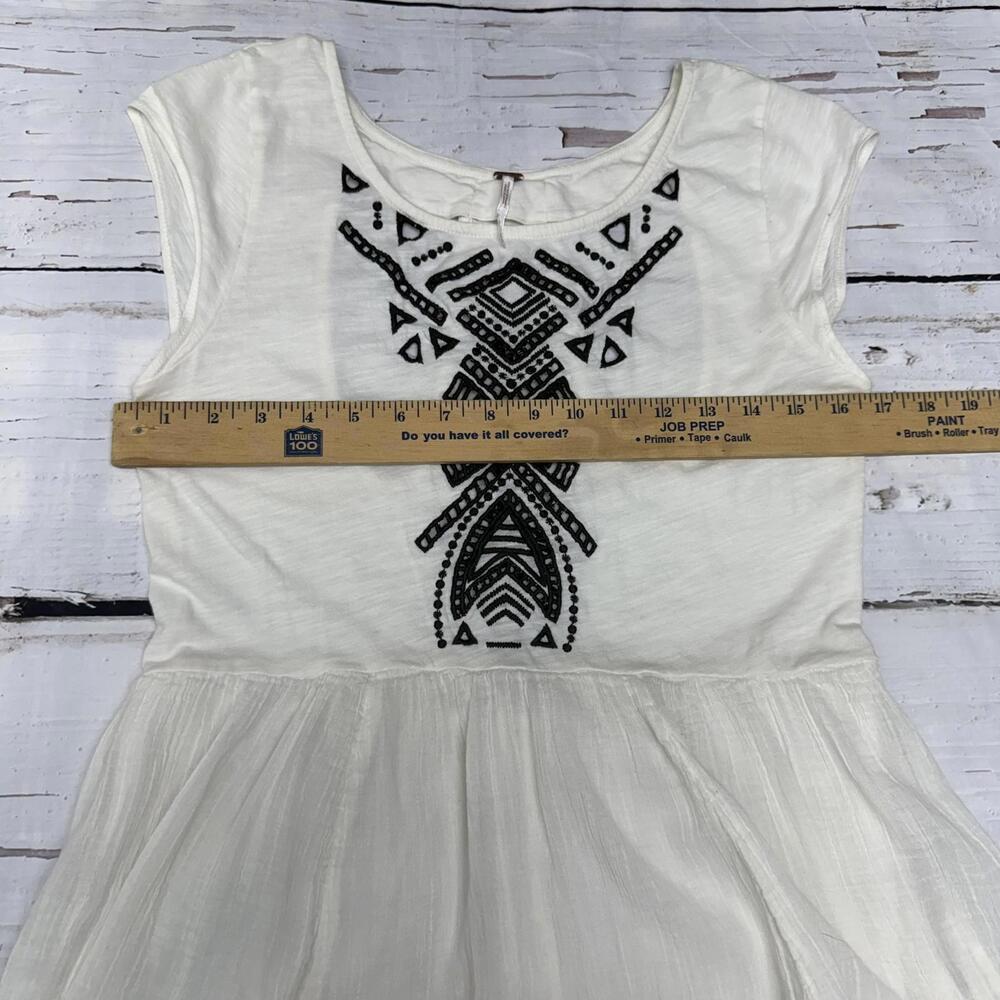 Free People Maxi Dress Embroidered Cotton Ivory Medium Boho Festival - Picture 6 of 10